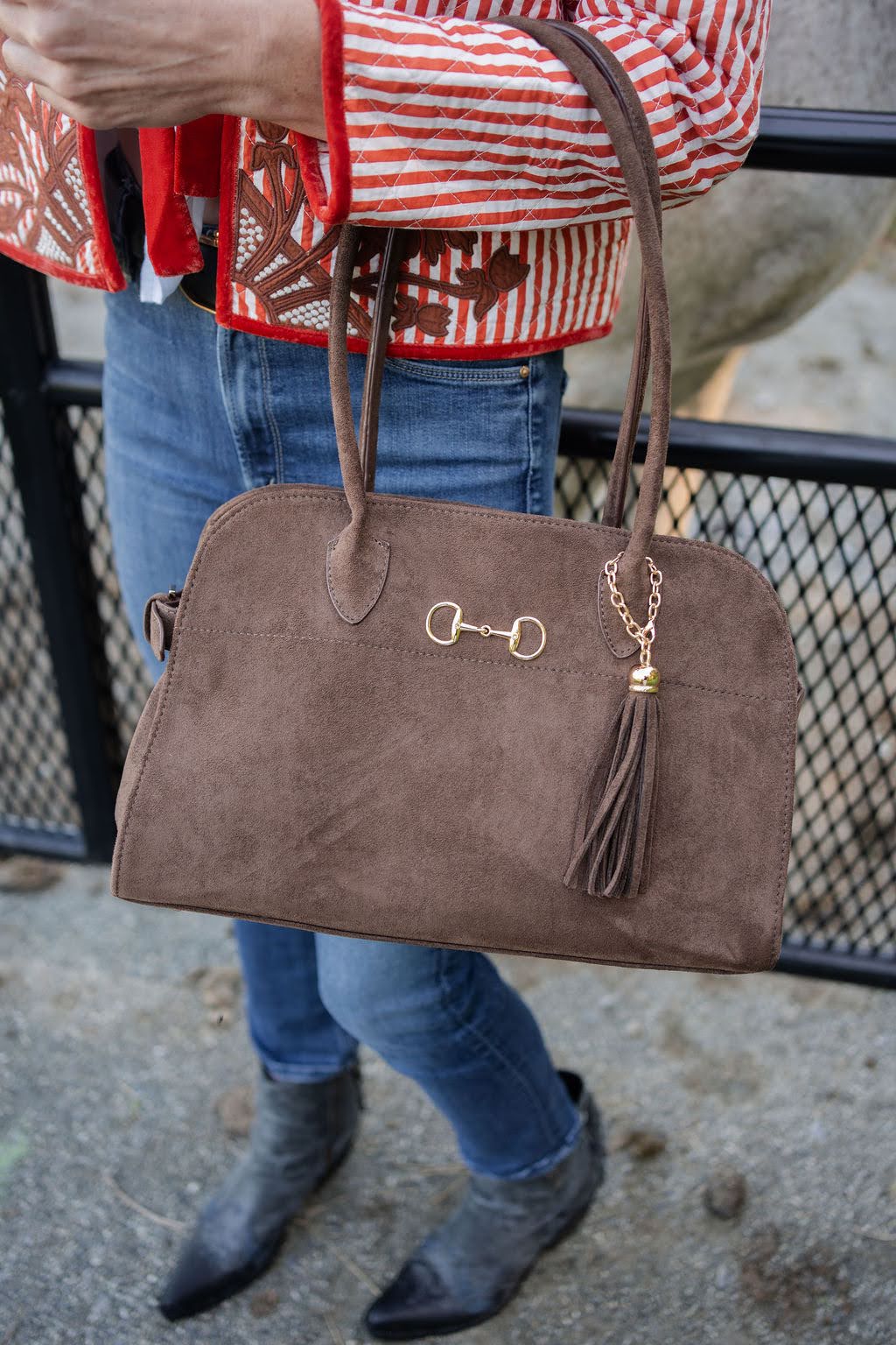 Megan - Faux Suede Medicine Bag