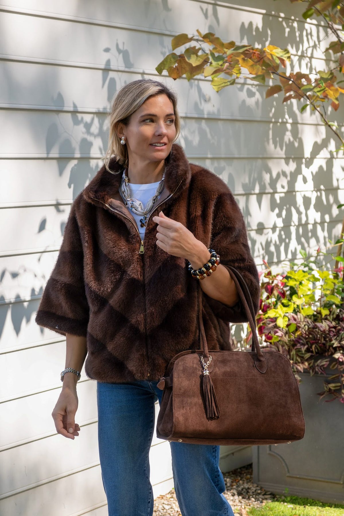Megan - Faux Suede Medicine Bag