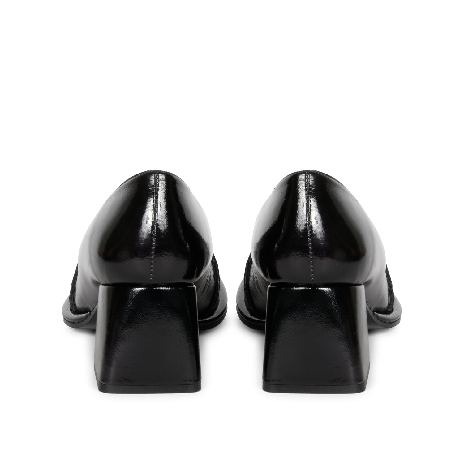 Step into luxury: Saint Mirielle's black patent leather moccasins - handcrafted perfection