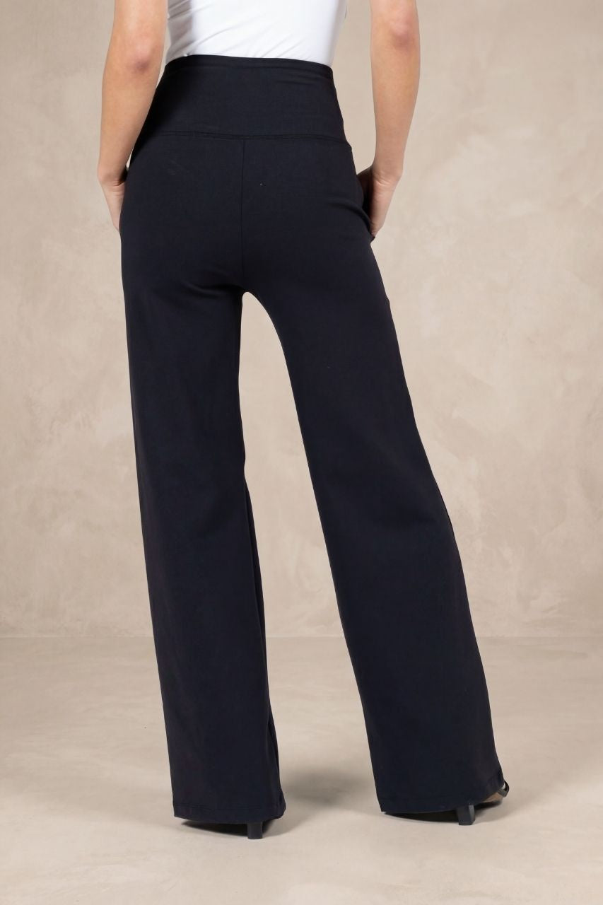 HIGH WAIST WIDE LEG PANT: BLACK