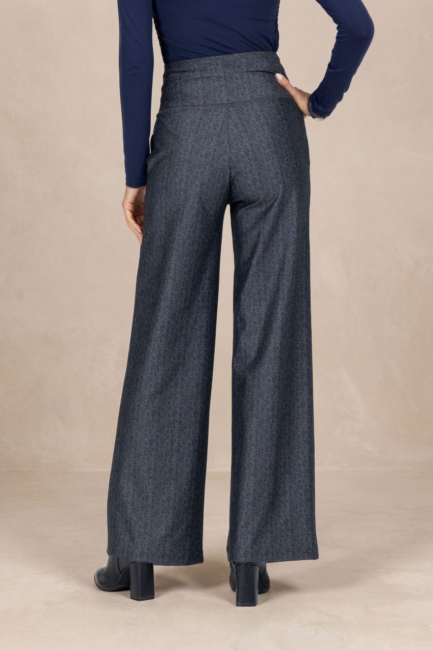 HIGH WAIST WIDE LEG PANT: IRISH TARTAN
