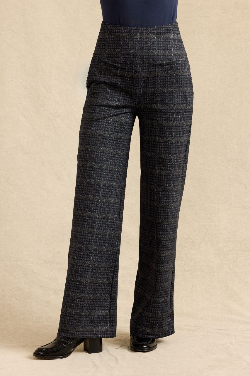 HIGH WAIST WIDE LEG PANT: WELSH PLAID