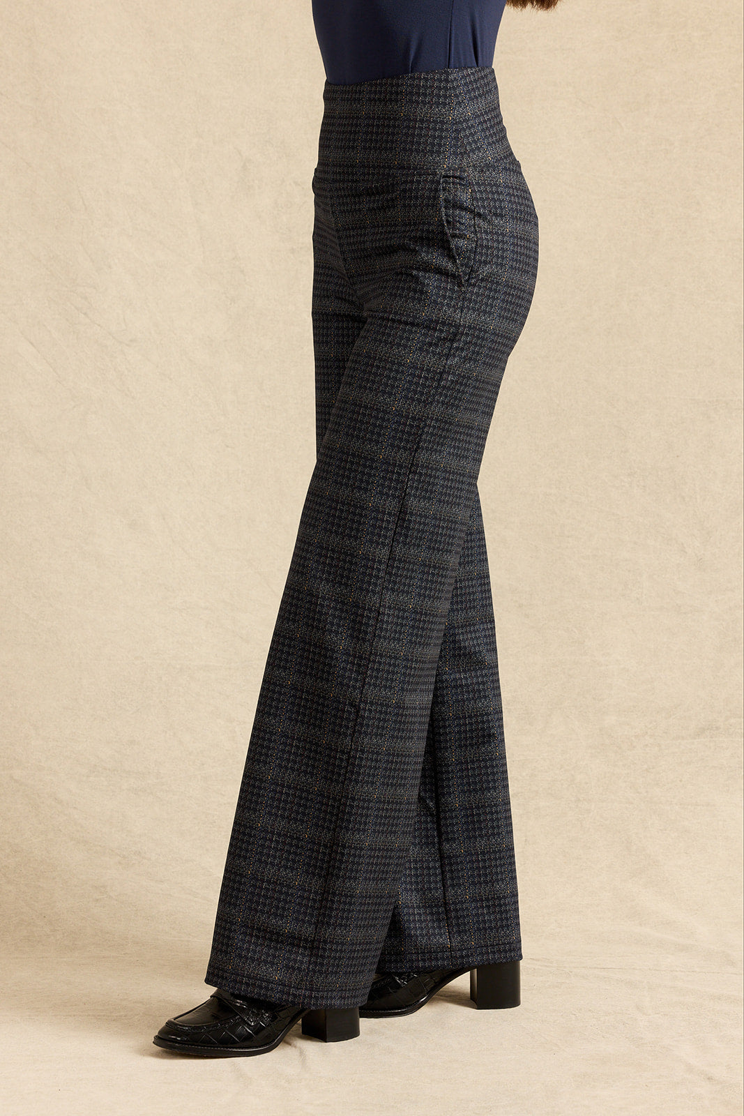 HIGH WAIST WIDE LEG PANT: WELSH PLAID