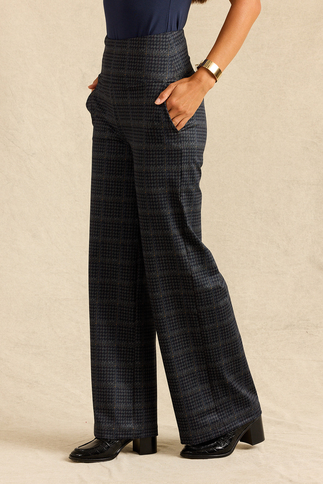 HIGH WAIST WIDE LEG PANT: WELSH PLAID