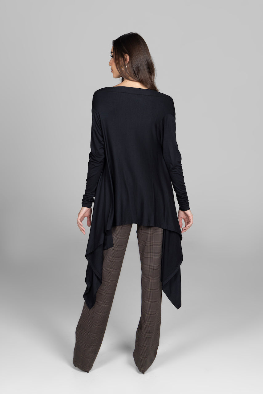 INFINITY WRAP CARDIGAN: BLACK