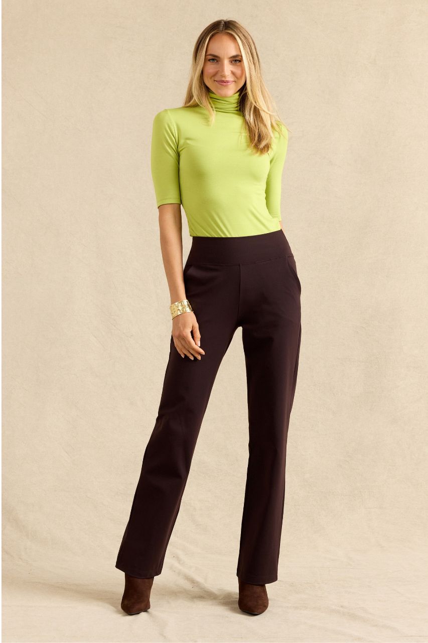 TURTLENECK ELBOW SLEEVE TEE: CHARTREUSE