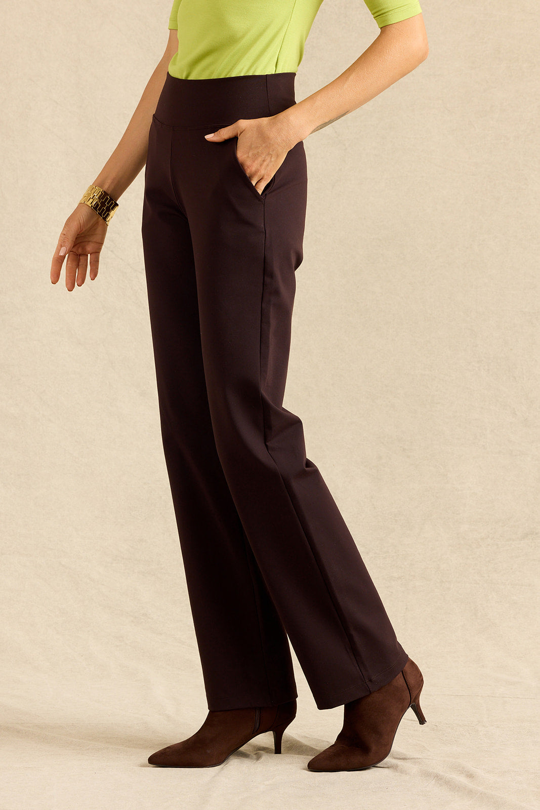 NINA STRAIGHT LEG PANT: SABLE BROWN