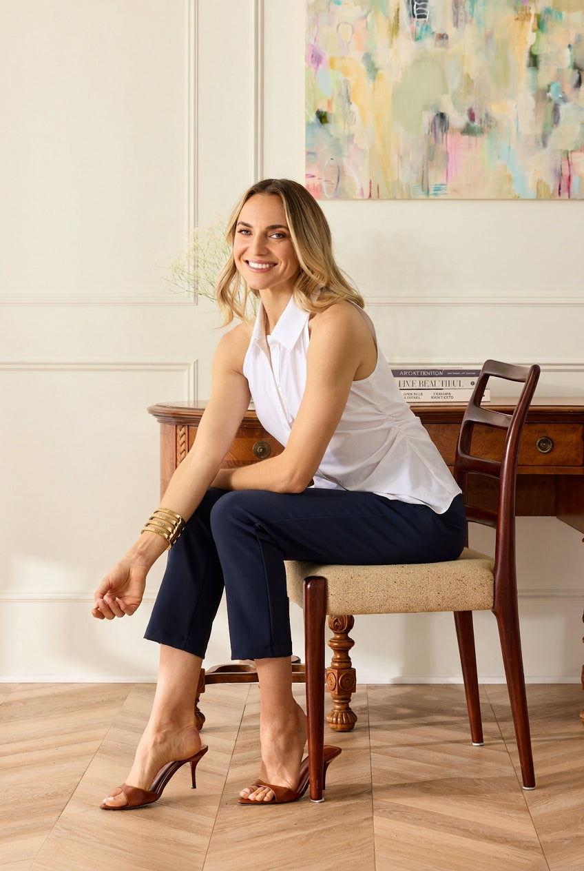 KATIE PANT: OXFORD NAVY