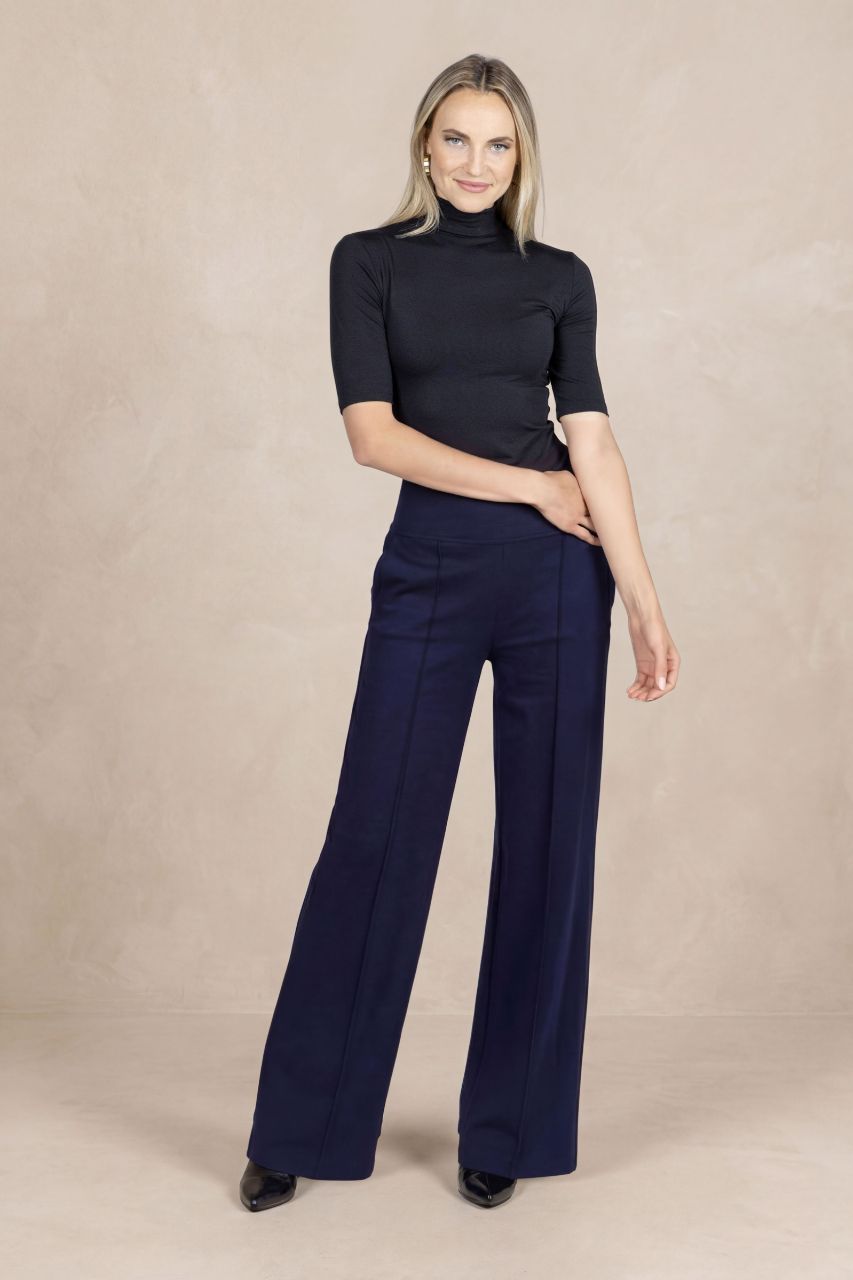 EXECUTIVE PANT: OXFORD NAVY PONTE