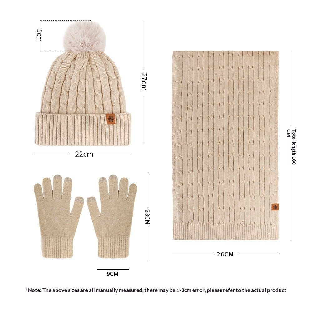 Winter Knit Hat, Scarf & Gloves Set