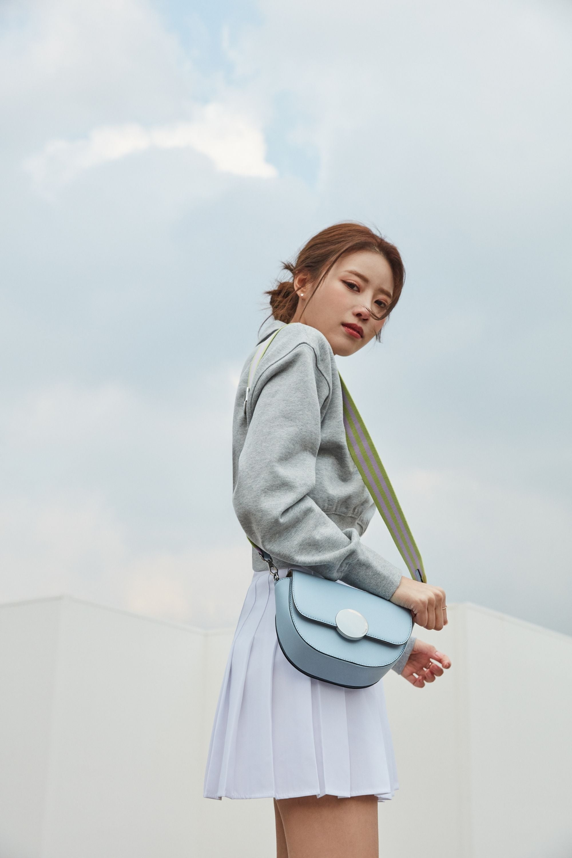 Oryany - Lottie Saddle Crossbody Small Handbags - Space Blue Leather