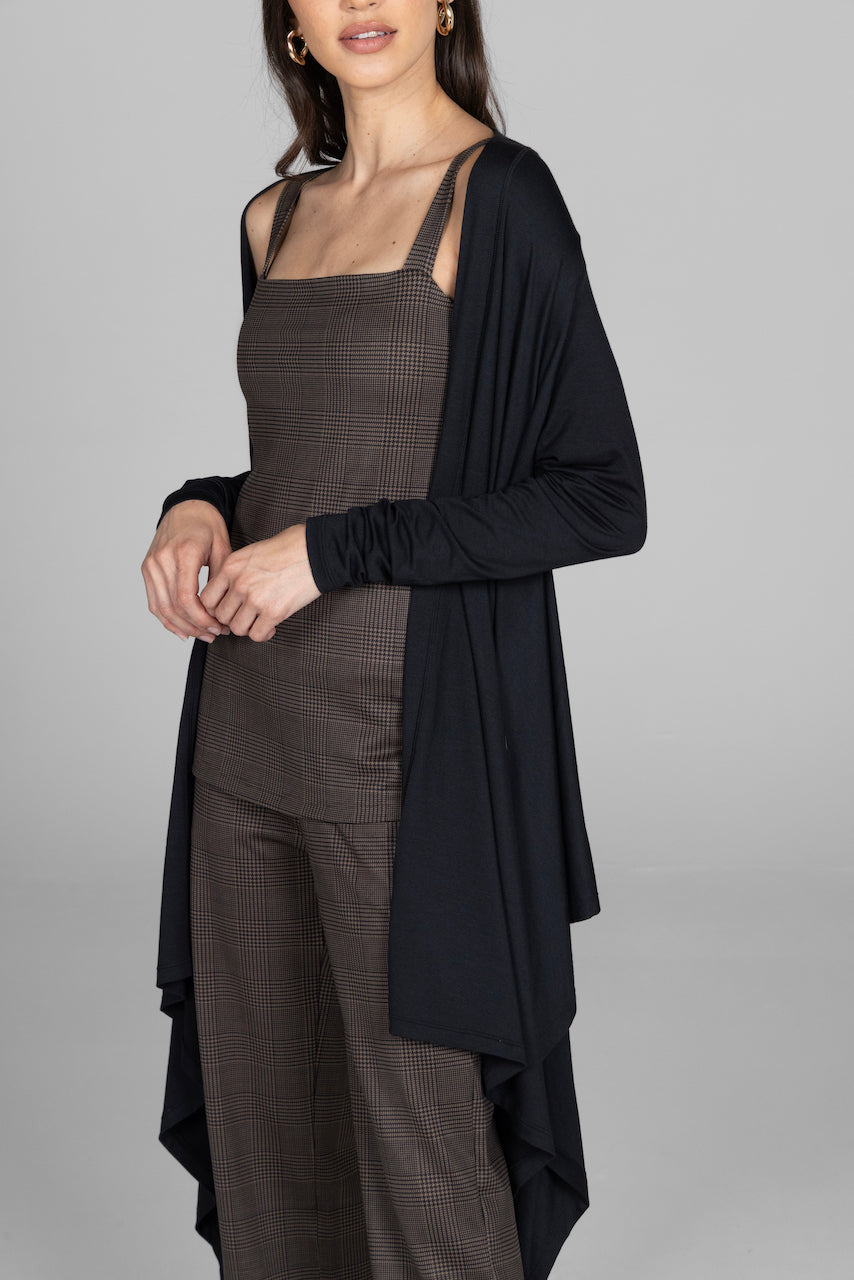 INFINITY WRAP CARDIGAN: BLACK