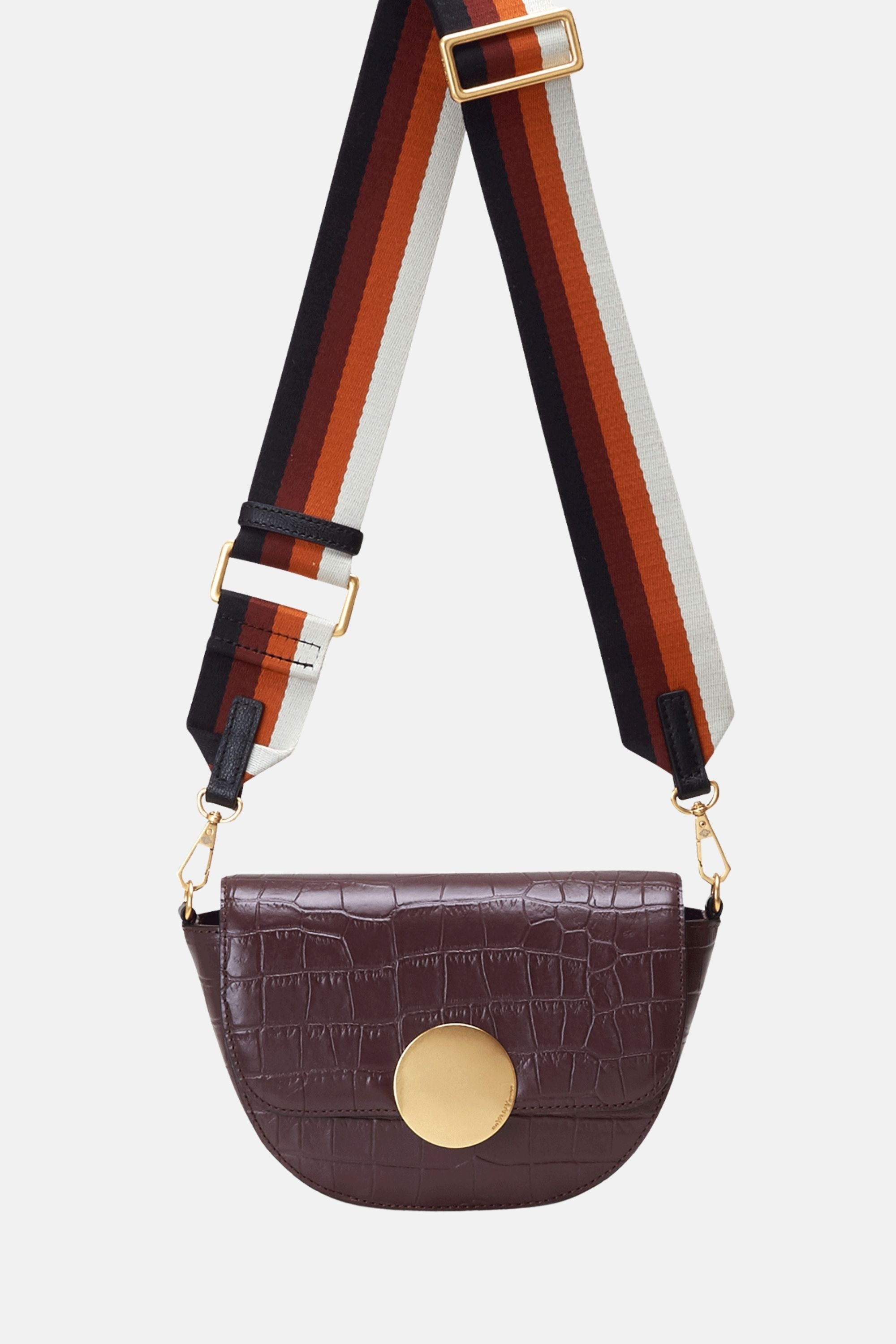 Oryany - Lottie Croco Crossbody Small Handbags - Brown / One size