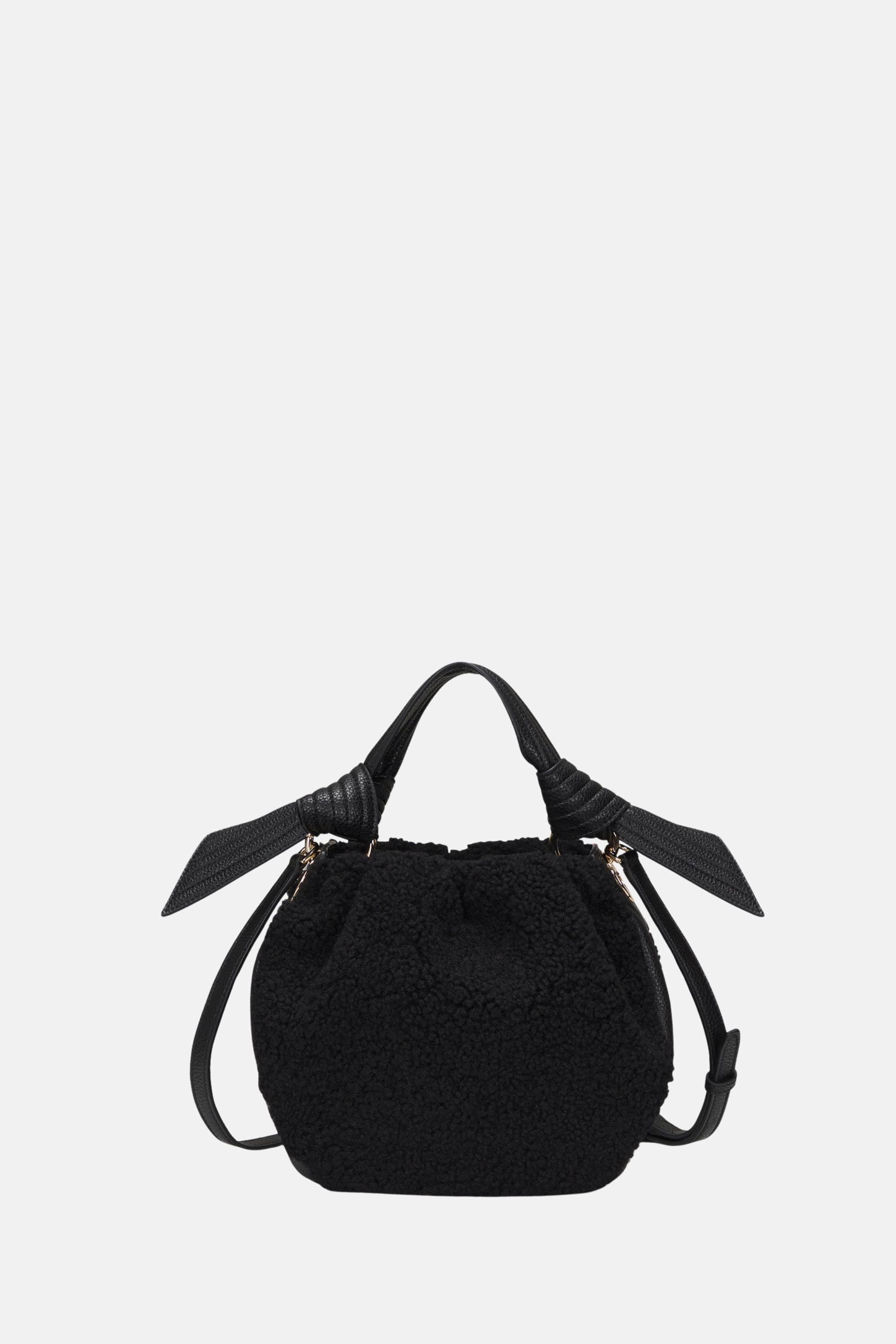 Oryany - Selena Eco Fur Bucket Medium Crossbody Handbags - Black / One size