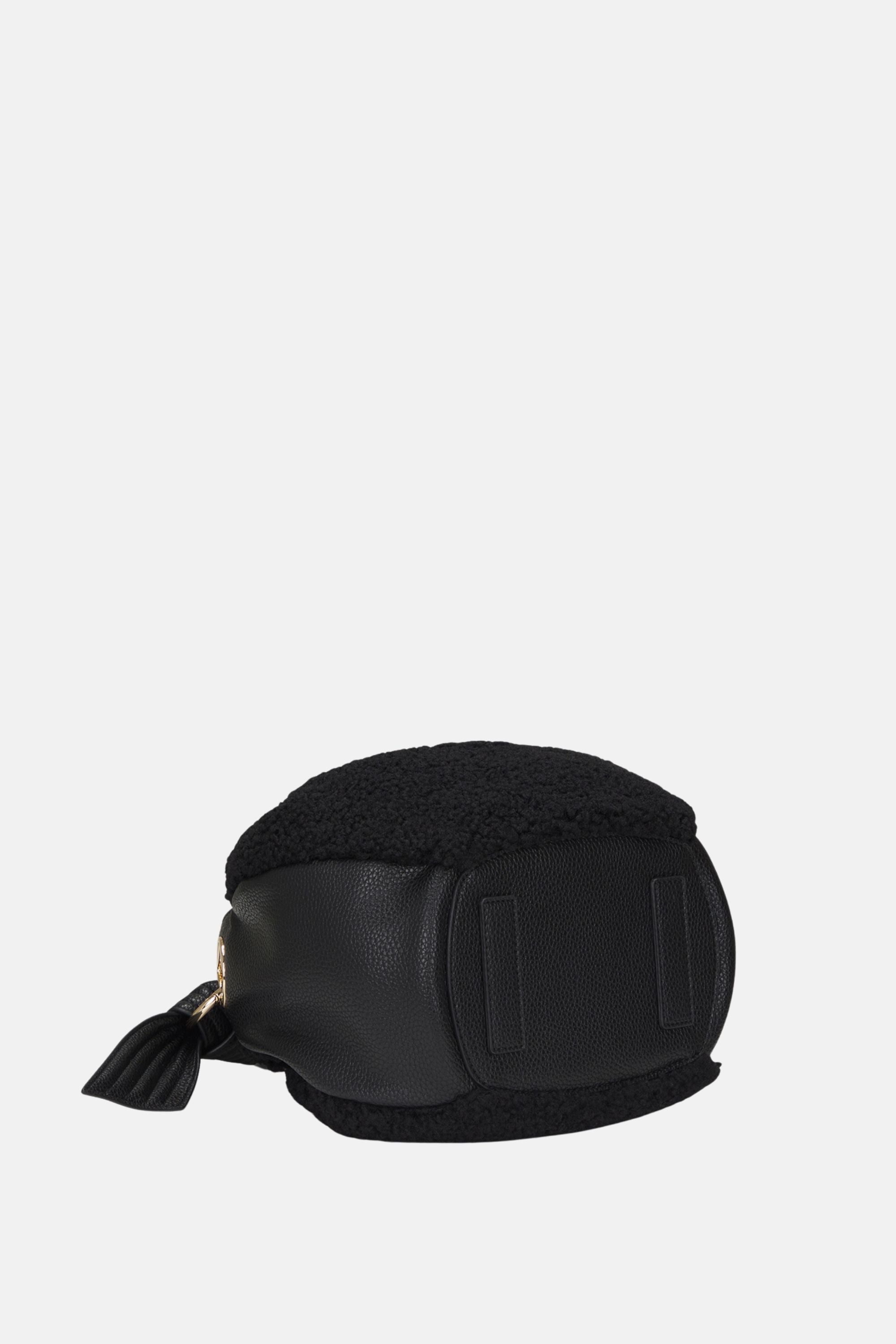 Oryany - Selena Eco Fur Bucket Medium Crossbody Handbags - Black / One size