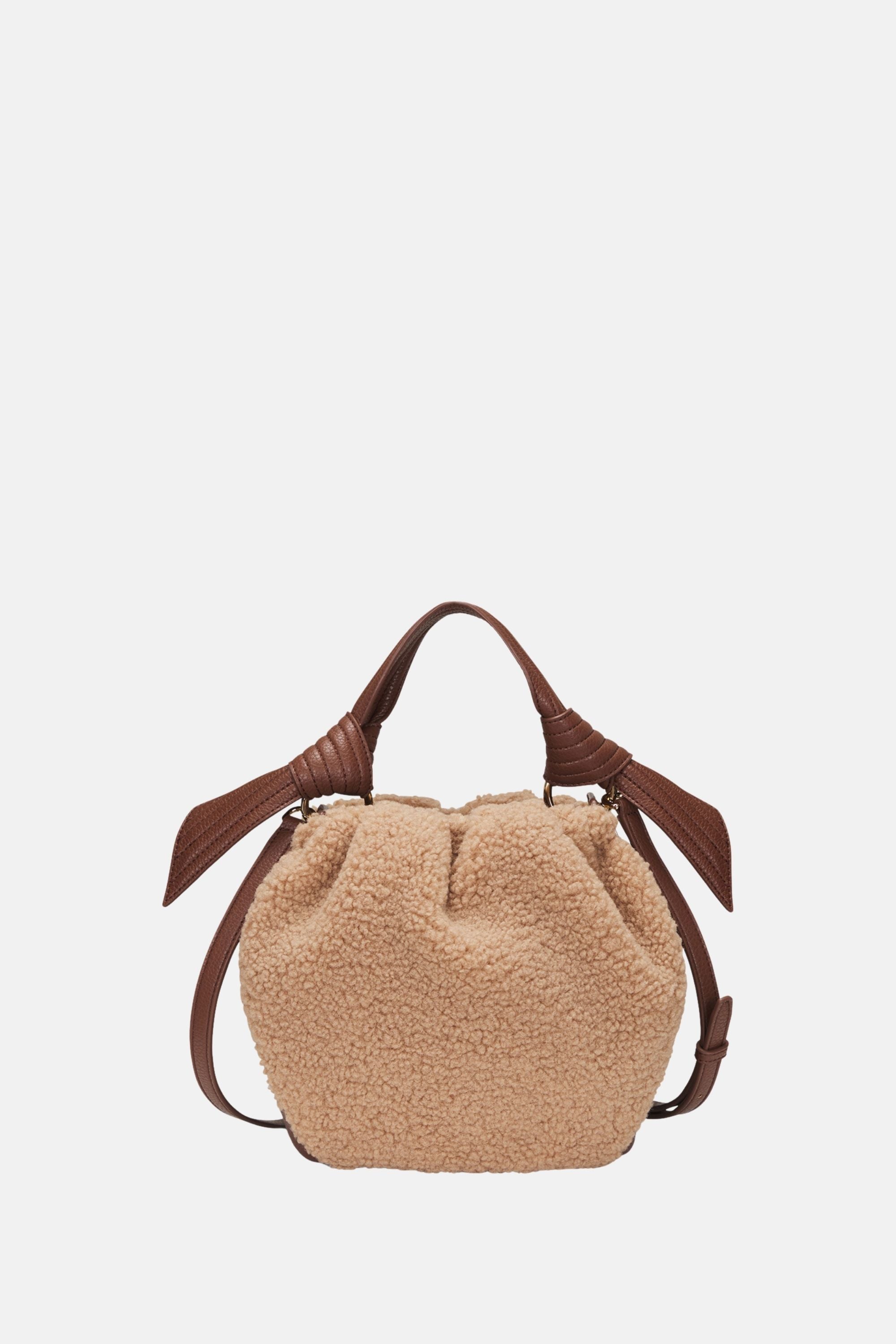 Oryany - Selena Eco Fur Bucket Medium Crossbody Handbags - Toffee Tan / One size