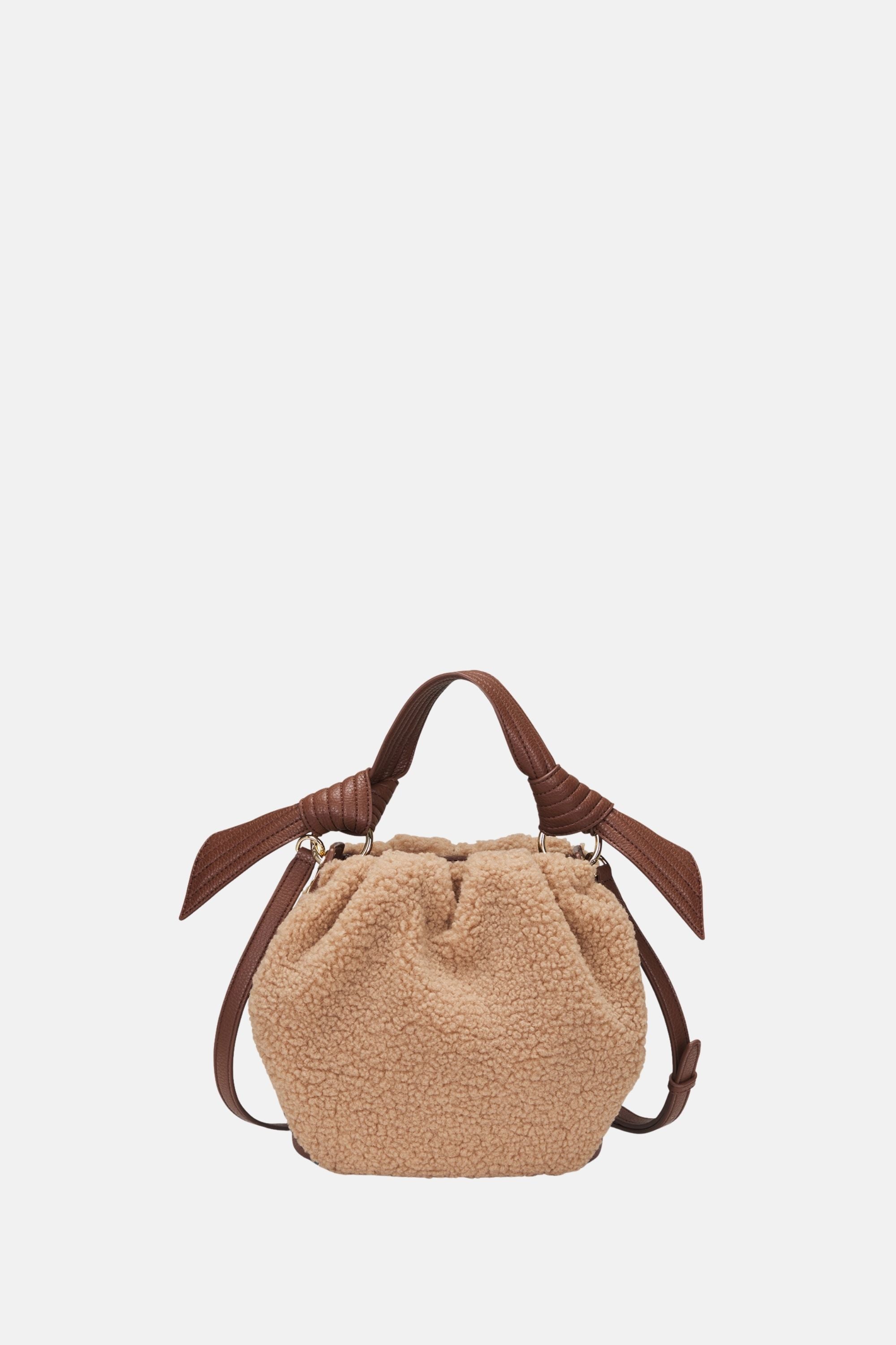 Oryany - Selena Eco Fur Bucket Medium Crossbody Handbags - Toffee Tan / One size