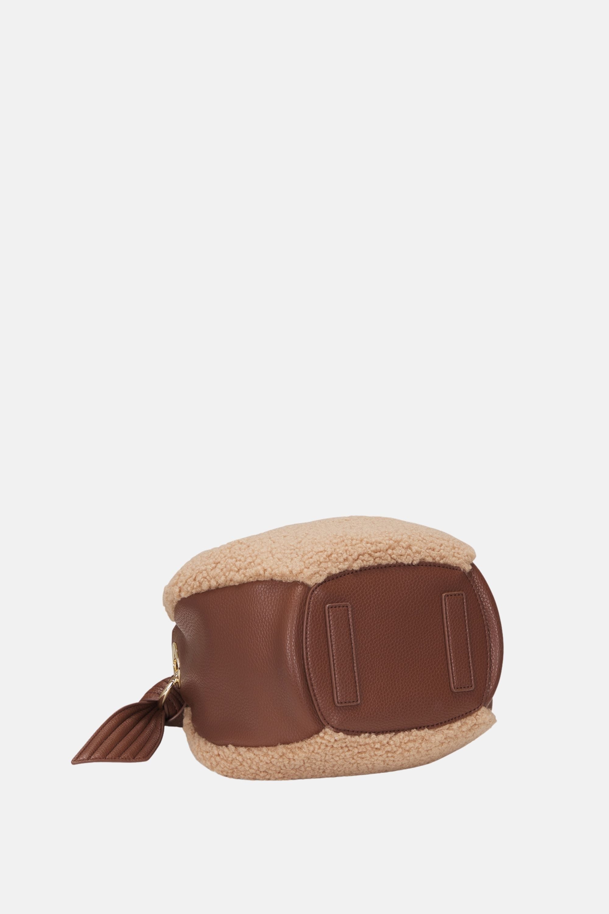 Oryany - Selena Eco Fur Bucket Medium Crossbody Handbags - Toffee Tan / One size