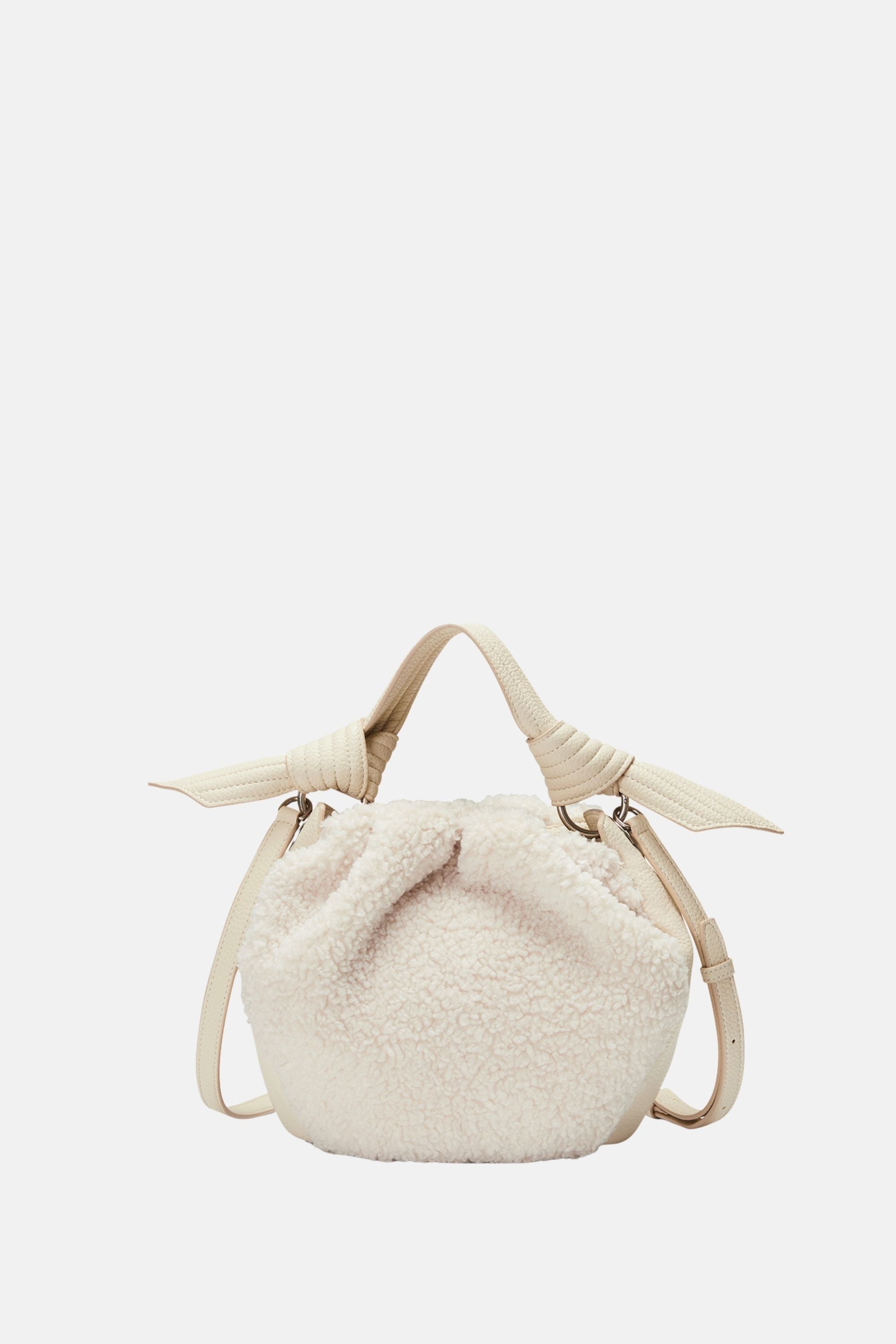 Oryany - Selena Eco Fur Bucket Medium Crossbody Handbags - Vanilla Cream / One size