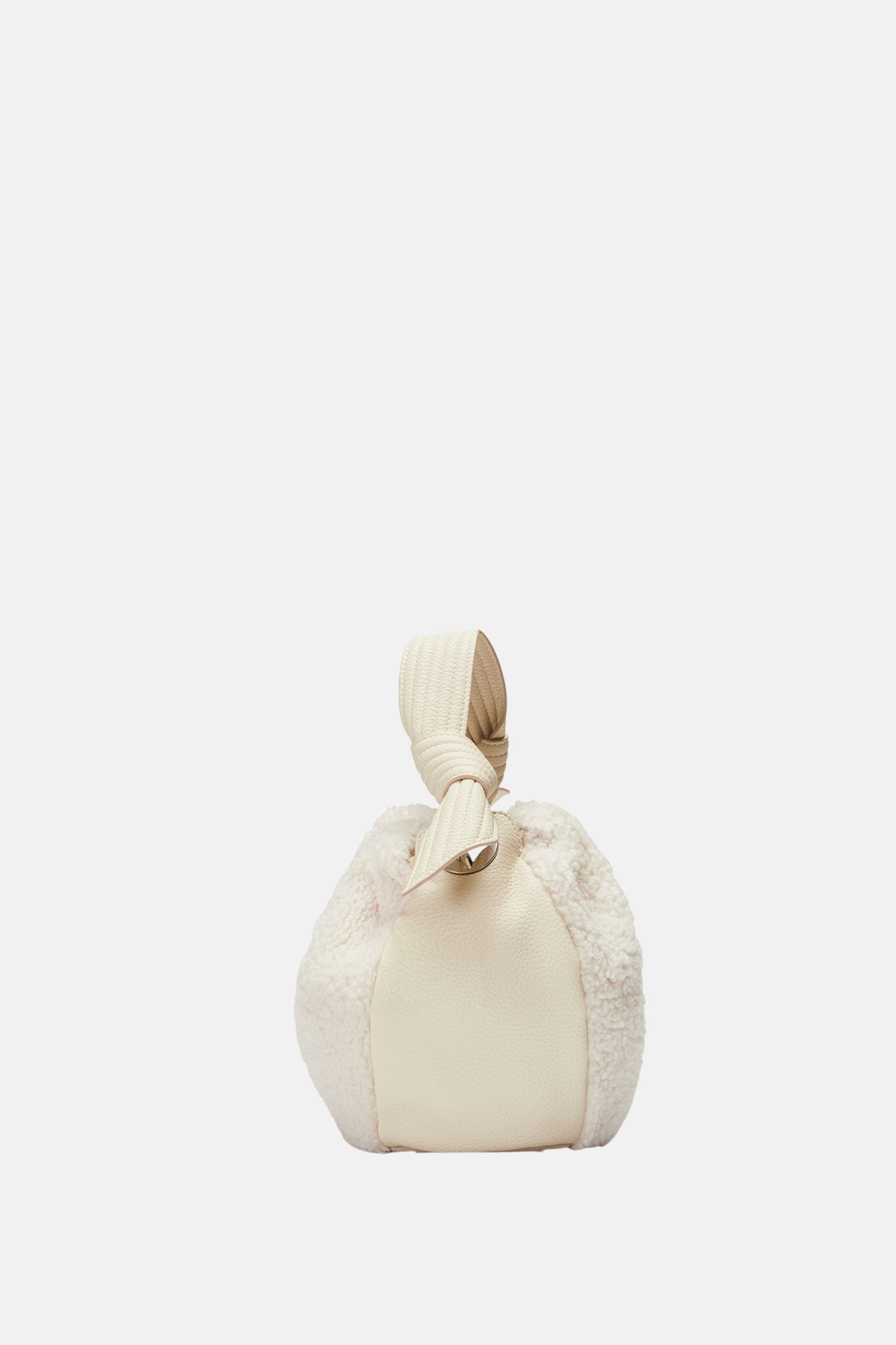 Oryany - Selena Eco Fur Bucket Medium Crossbody Handbags - Vanilla Cream / One size
