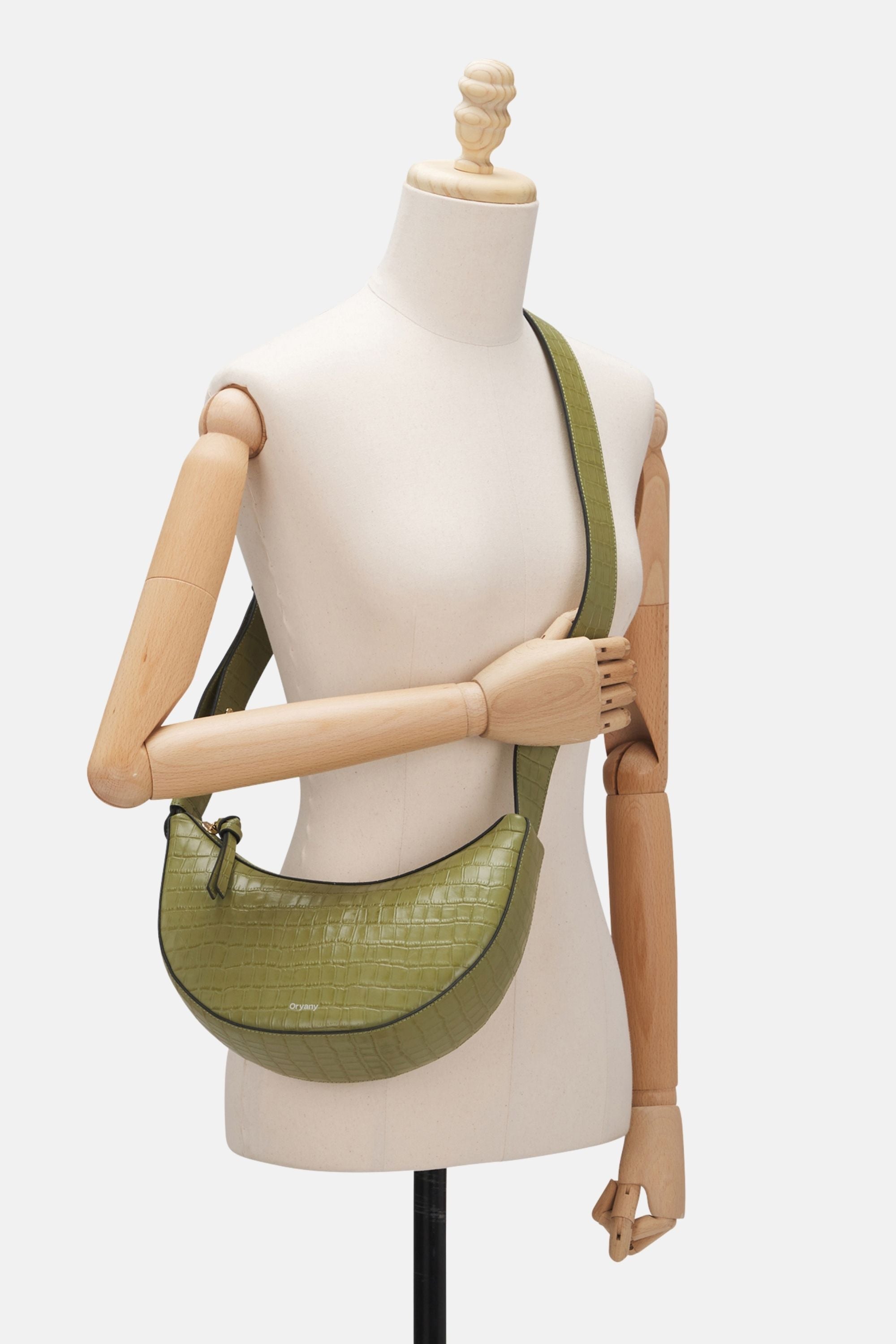 Oryany - Rookie Croco Crossbody Medium Handbags - Leaf Olive / One size