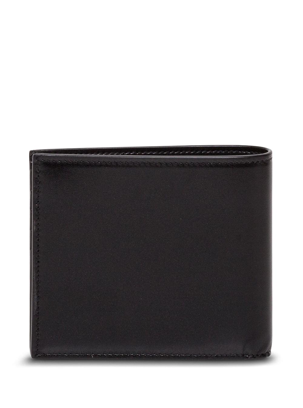 Saint Laurent Men Black Leather Wallet With Logo