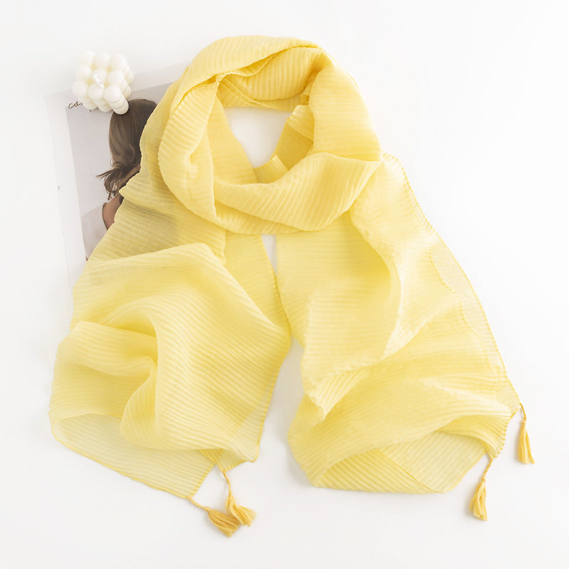Herringbone Faux Cashmere Scarf with Tassel Fringe