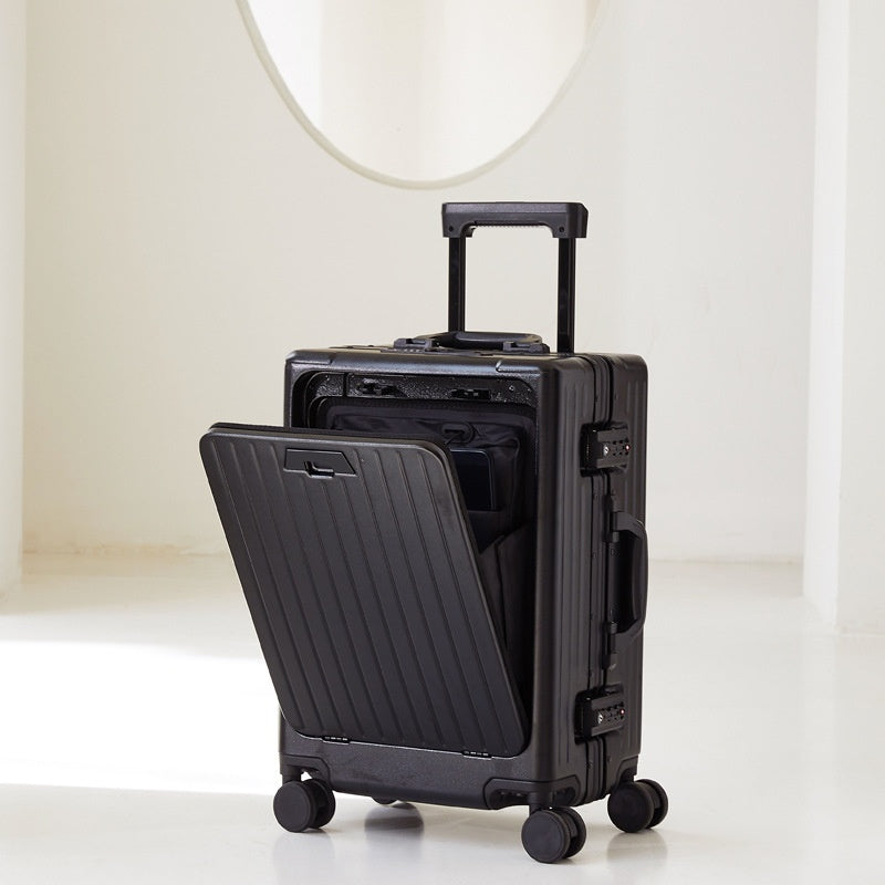 Aluminum Frame Front-Opening Spinner Luggage