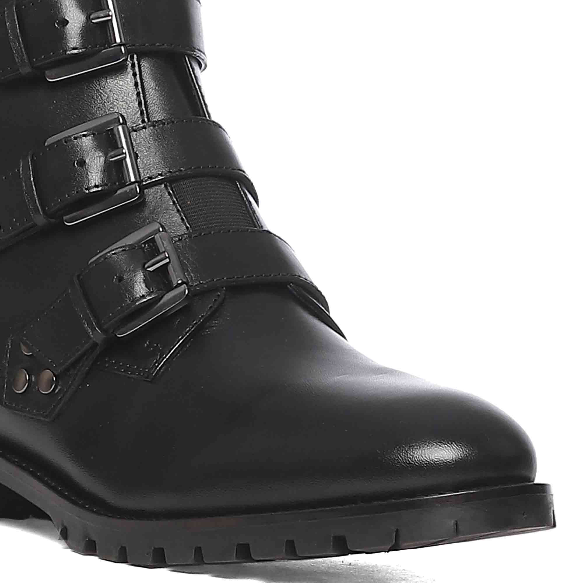 Trendy Aurora Multi Buckle Leather Boots for Women
