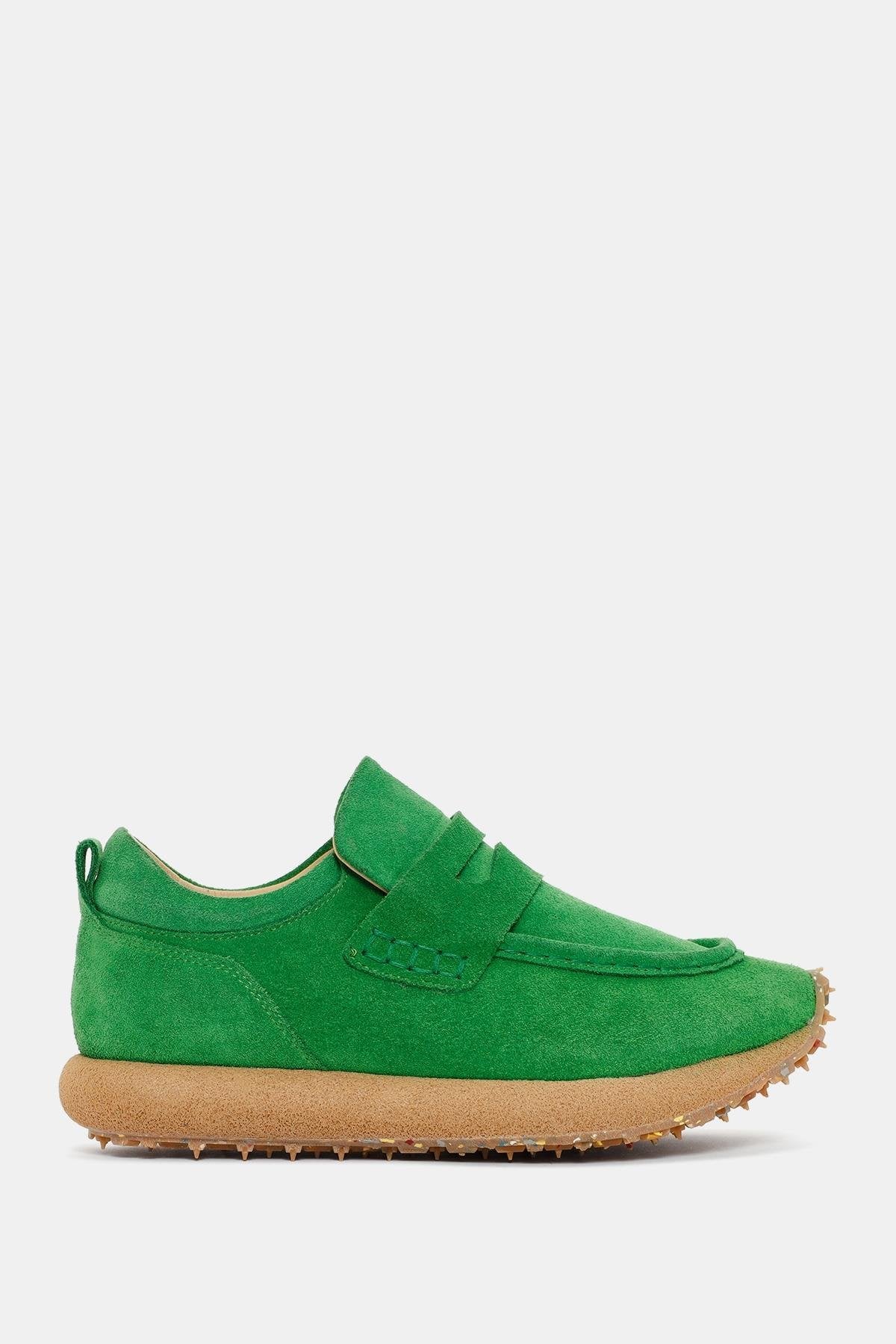 Code 917 - Step-S Green Suede Loafer Sneaker