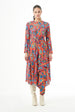 MZL Long Sleeve High Neck Midi Dress