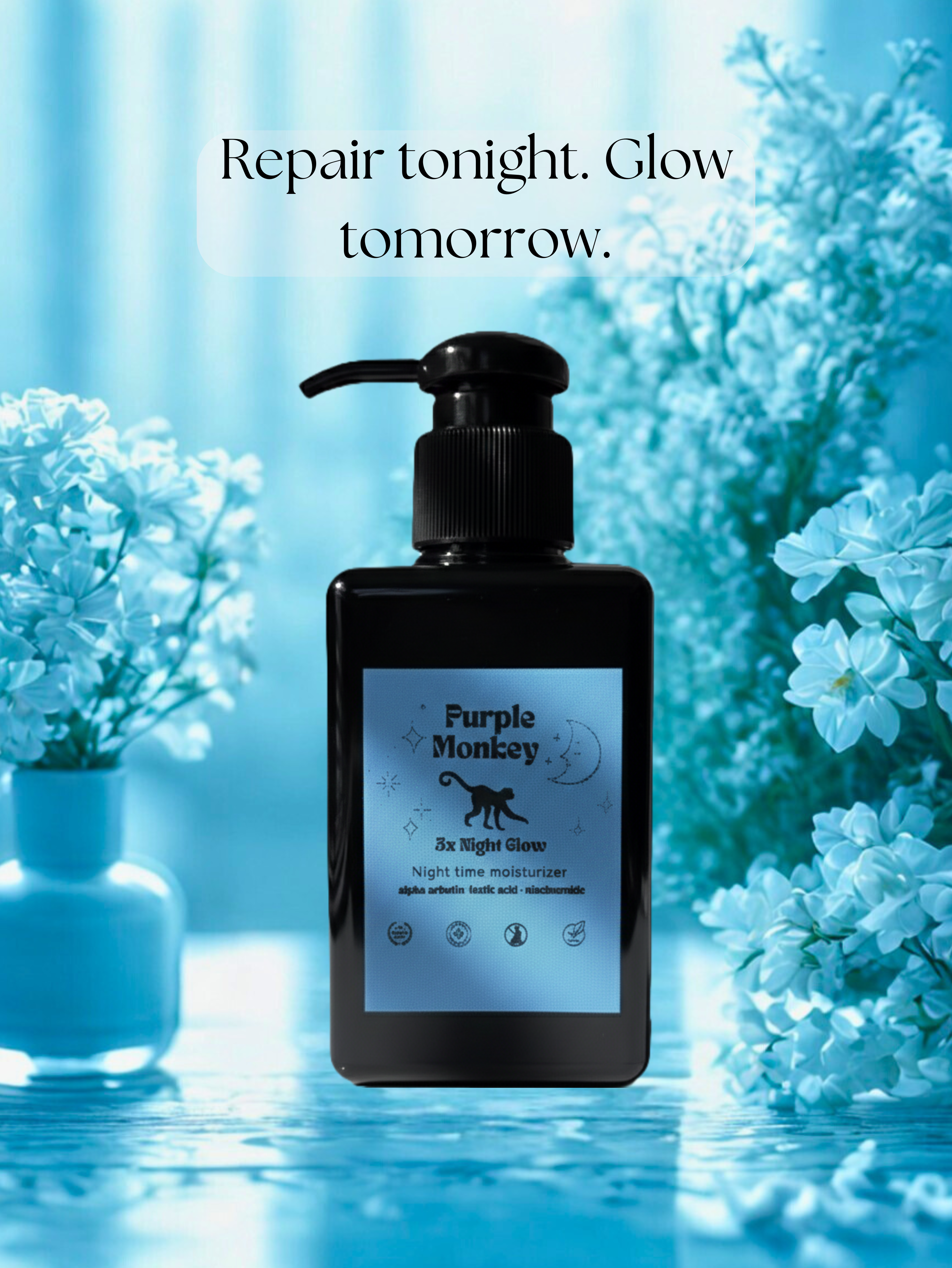 3 X Night Glow - Skin firming, brightening, reduce pigmentation micro exfoliating night time moisturizer