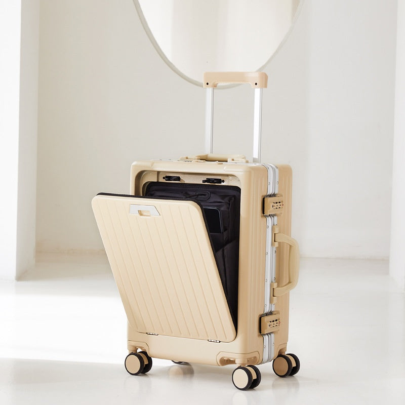 Aluminum Frame Front-Opening Spinner Luggage