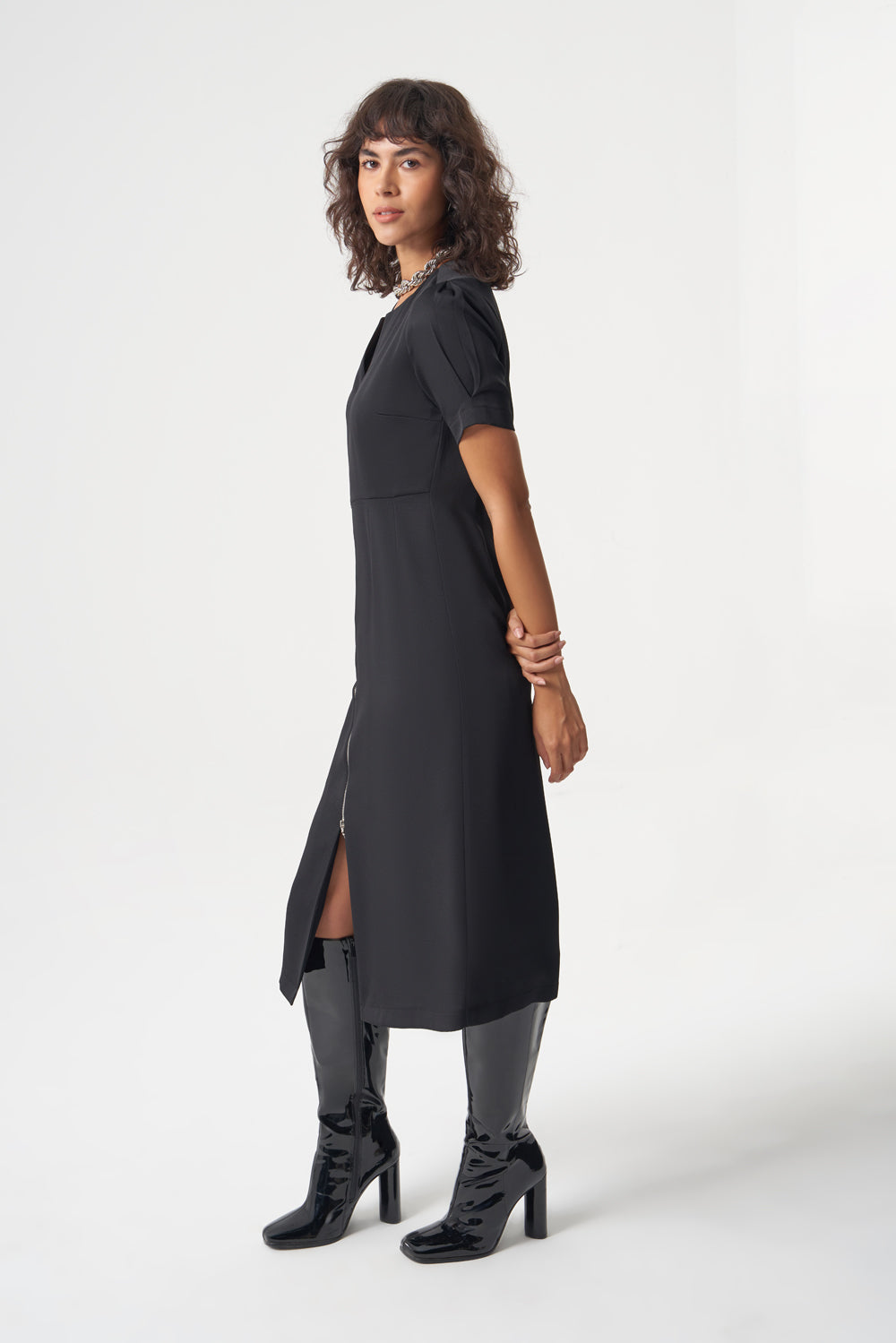MZL - Woven Zipper Dress Apparel
