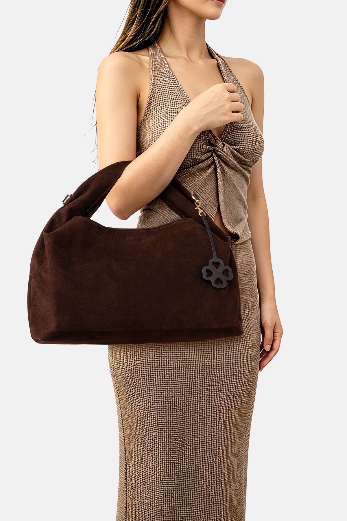 Jelavu - Florence Suede Chocolate Satchel Bag