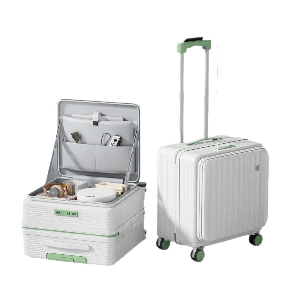 20-Inch Carry-On Suitcase with Side Opening, Cup Holder, USB Port & Combination Lock