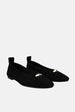 JELAVU Nova Corduroy Pointed-Toe Ballet Flat - Black