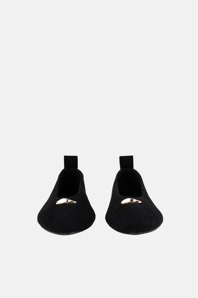 JELAVU Nova Corduroy Pointed-Toe Ballet Flat in Black - image 6