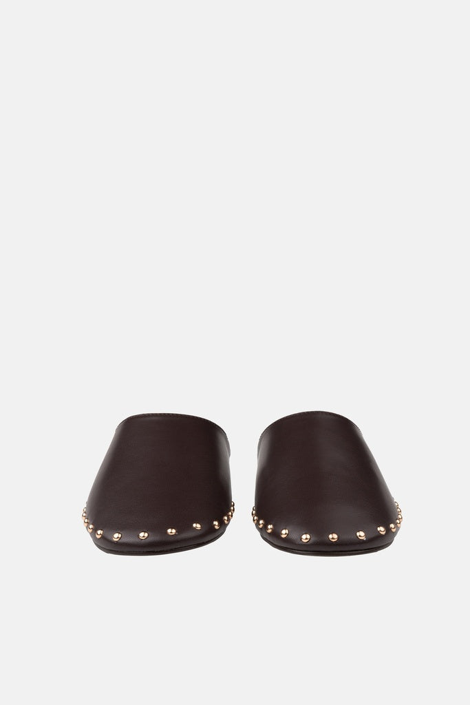 JELAVU Serena Studded Flat Mule in Coffee Brown - image 4