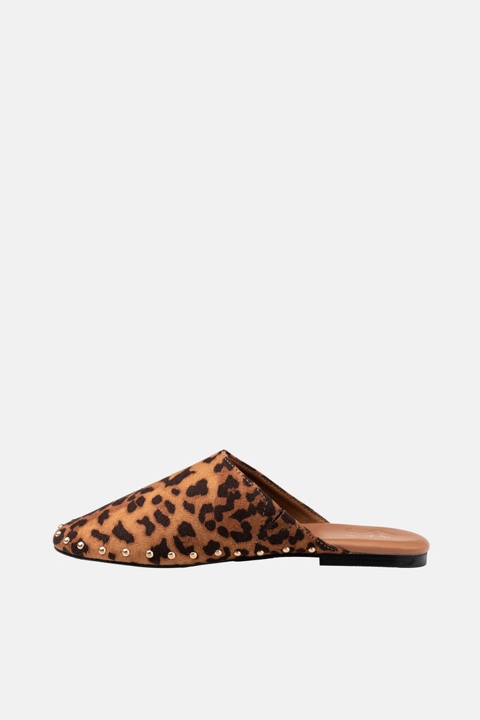 JELAVU Serena Studded Flat Mule in Leopard Print - image 2