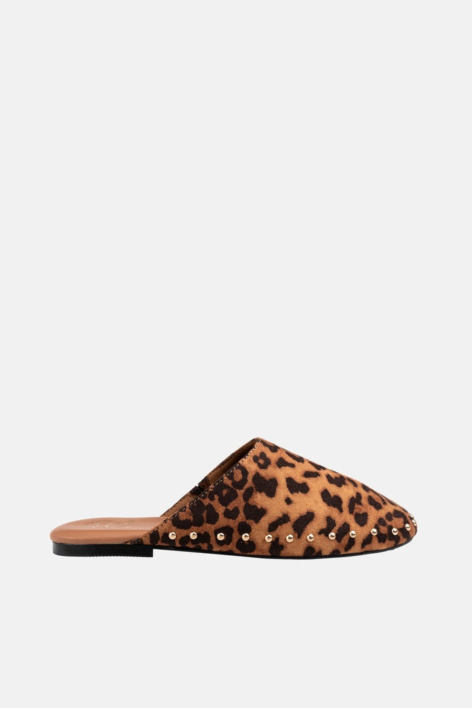 JELAVU Serena Studded Flat Mule in Leopard Print - image 3