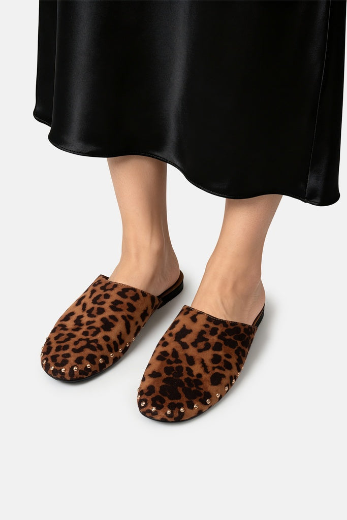 JELAVU Serena Studded Flat Mule in Leopard Print - image 6