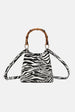 Jelavu Gracy Animal Print Bamboo Handle Bag - Zebra Print