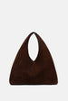 Jelavu Turin Suede Sculptural Tote Bag - Chocolate