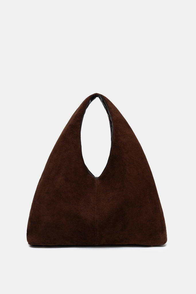 Jelavu Turin Suede Sculptural Tote Bag in Chocolate - image 1