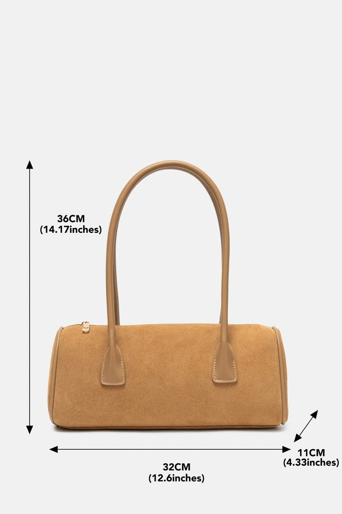 Jelavu Seville Suede Barrel Shoulder Bag in Beige - image 2