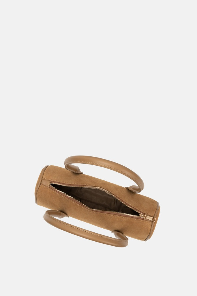 Jelavu Seville Suede Barrel Shoulder Bag in Beige - image 5