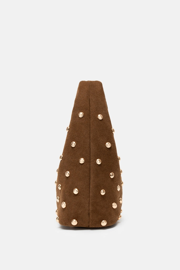Jelavu Roma Studded Suede Top Handle Bag in Chestnut - image 3