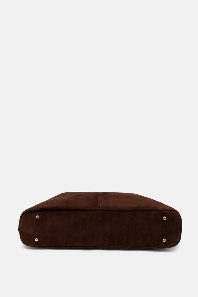 Jelavu Turin Suede Sculptural Tote Bag in Chocolate - image 4