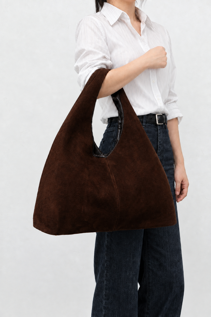 Jelavu Turin Suede Sculptural Tote Bag in Chocolate - image 6